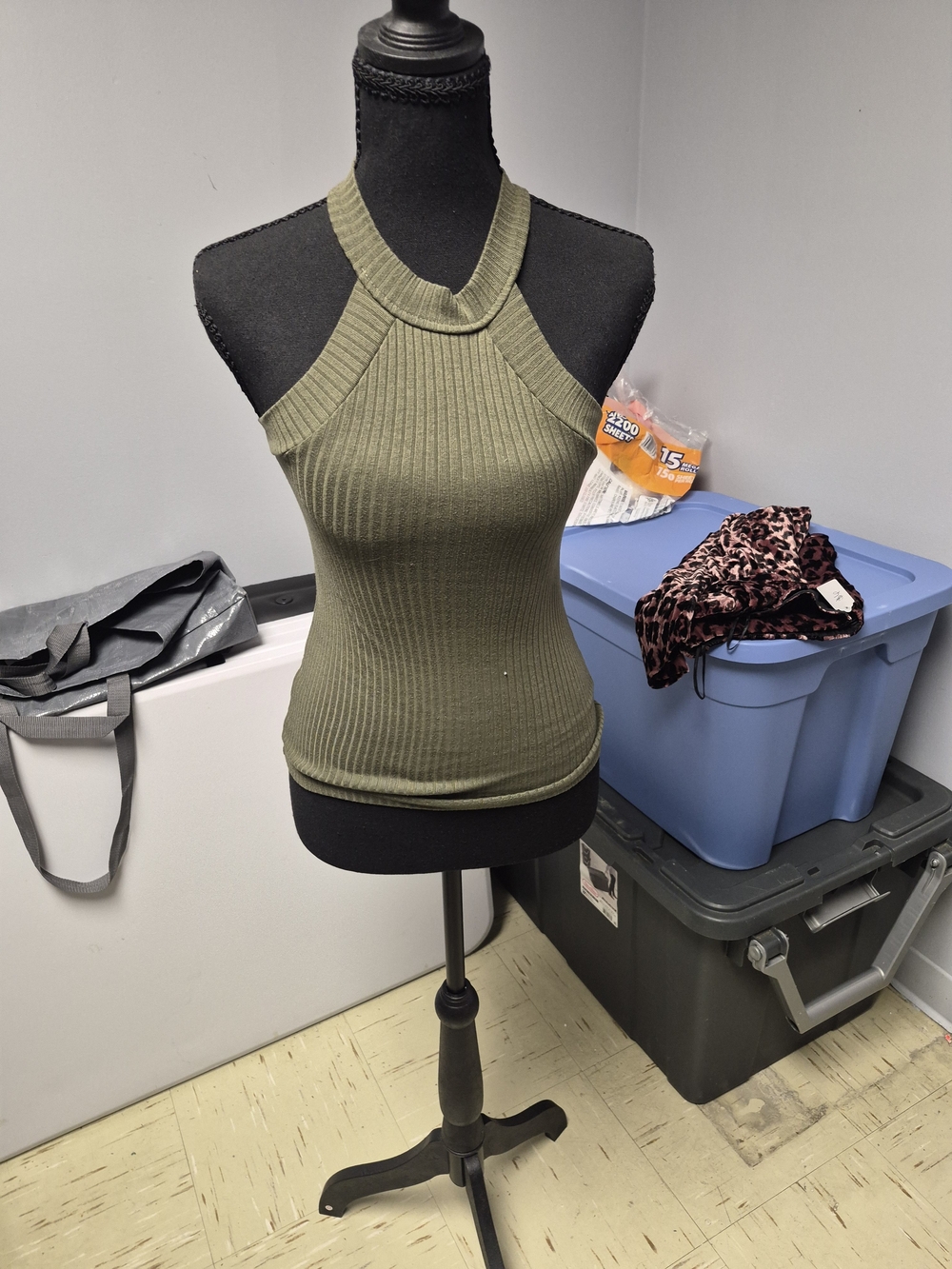 Rue21 Olive Ribbed Halter Tank